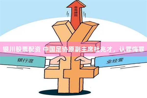 银川股票配资 中国足协原副主席杜兆才，认罪悔罪